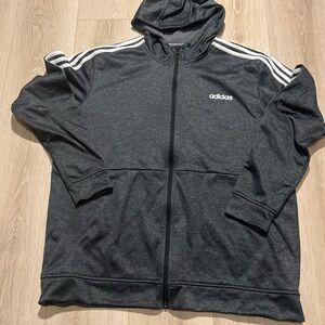 Adidas Men's Dark Gray Zip-Up Jacket